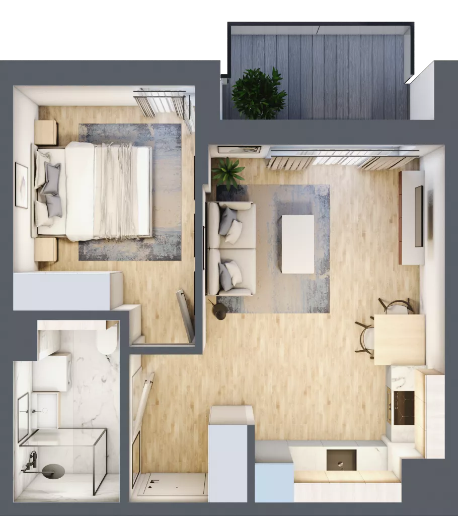 2 pokoje, mieszkanie 37,21 m², piętro 3, oferta nr A/27, Osiedle Myśliborska, Warszawa, Białołęka, Żerań, ul. Myśliborska / Ochorowicza