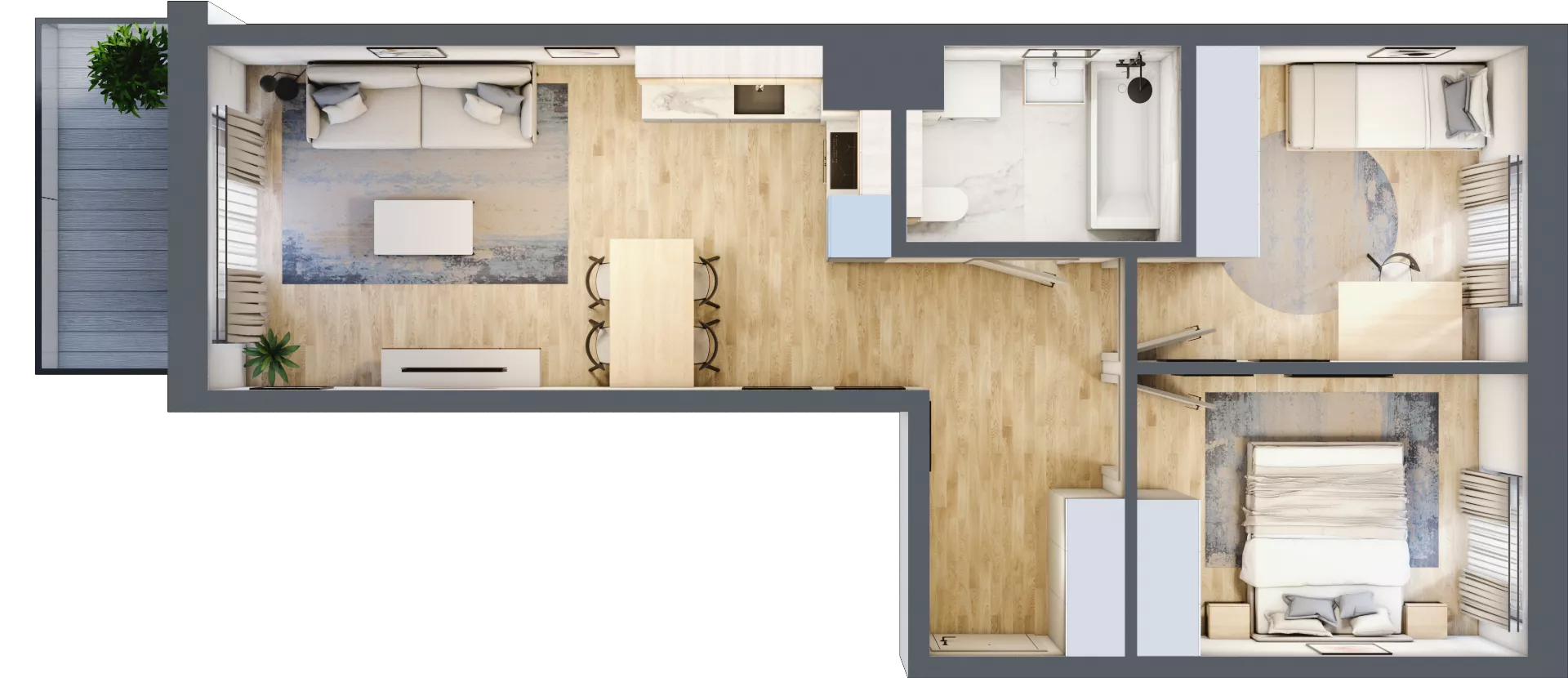 3 pokoje, mieszkanie 53,79 m², piętro 4, oferta nr A/66, Osiedle Myśliborska, Warszawa, Białołęka, Żerań, ul. Myśliborska / Ochorowicza