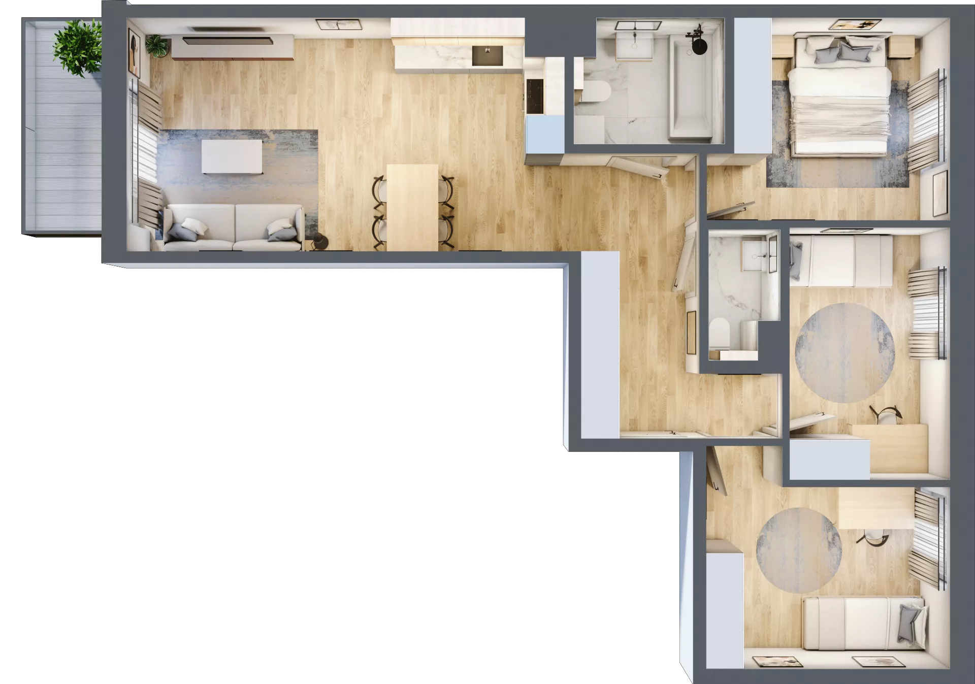 4 pokoje, mieszkanie 74,21 m², piętro 3, oferta nr A/22, Osiedle Myśliborska, Warszawa, Białołęka, Żerań, ul. Myśliborska / Ochorowicza