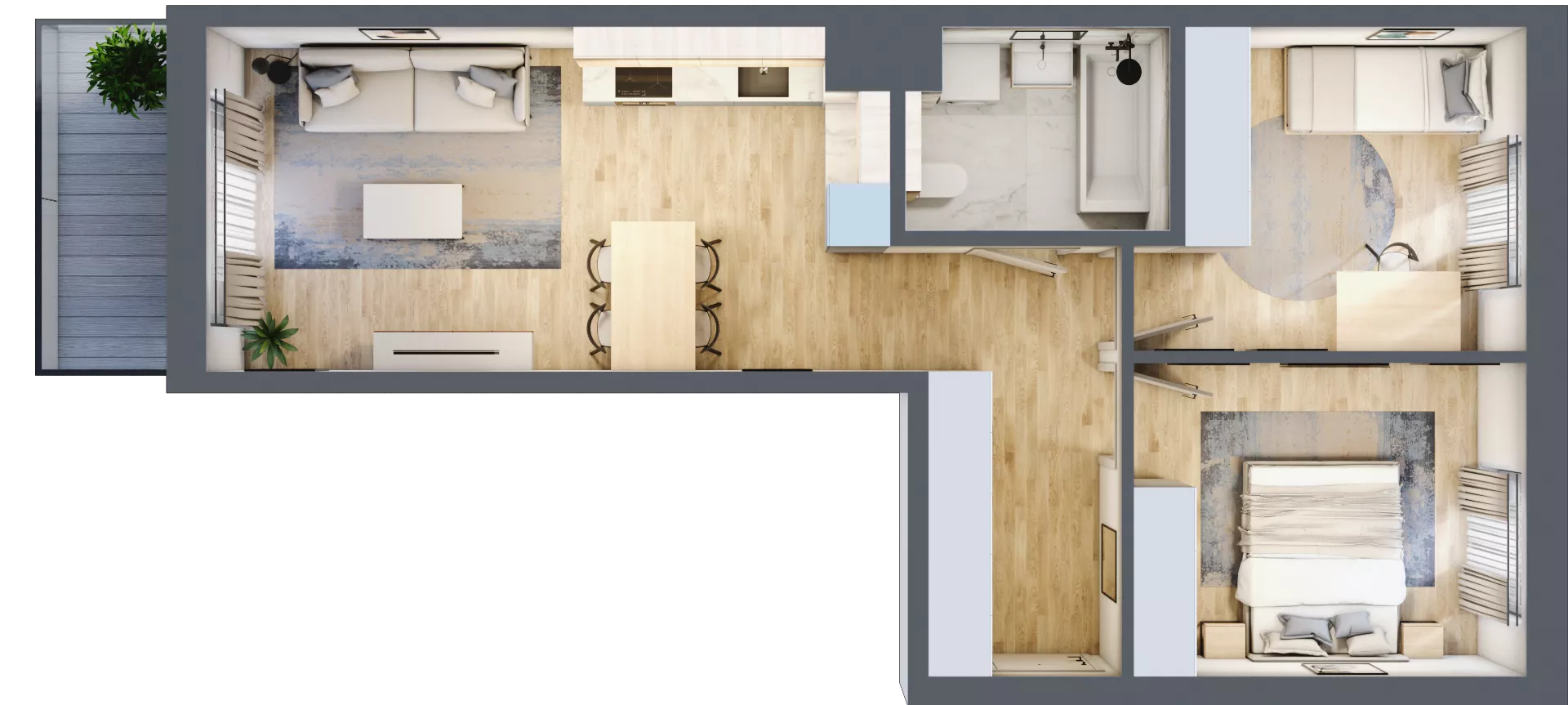 3 pokoje, mieszkanie 55,90 m², piętro 3, oferta nr A/82, Osiedle Myśliborska, Warszawa, Białołęka, Żerań, ul. Myśliborska / Ochorowicza