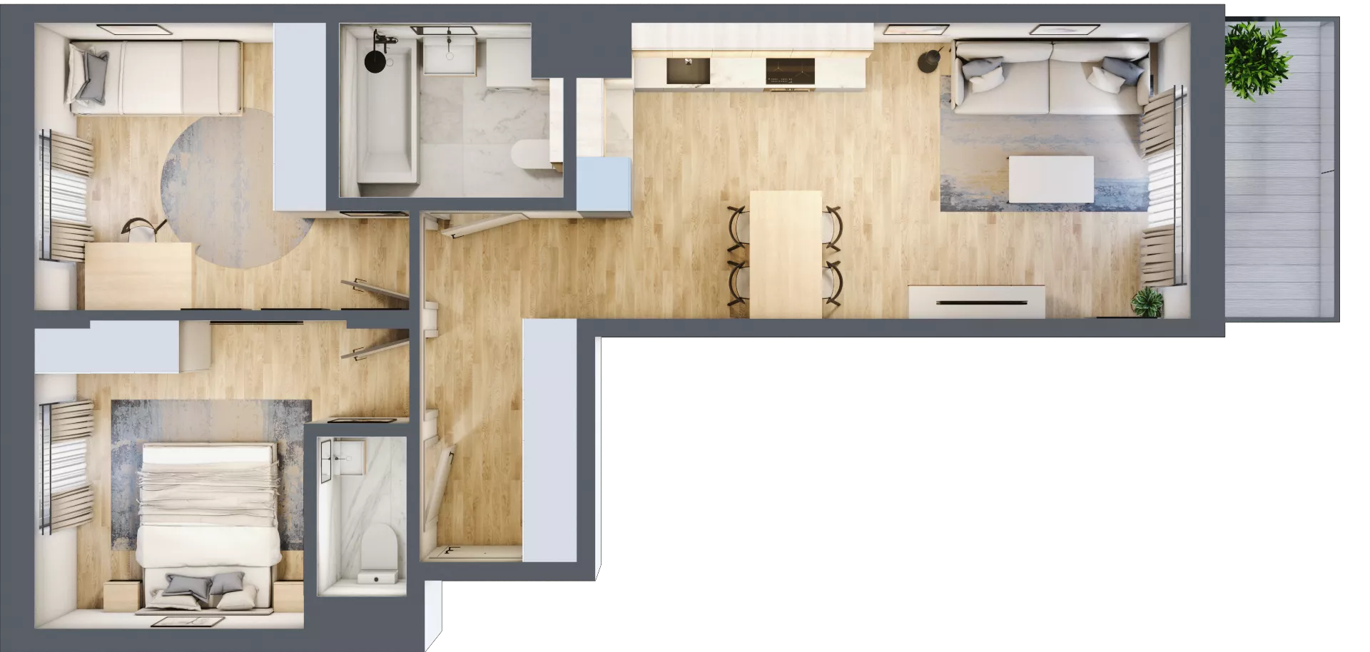 3 pokoje, mieszkanie 58,74 m², piętro 3, oferta nr A/55, Osiedle Myśliborska, Warszawa, Białołęka, Żerań, ul. Myśliborska / Ochorowicza