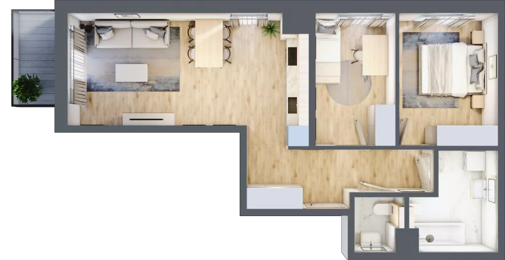3 pokoje, mieszkanie 61,38 m², piętro 3, oferta nr A/108, Osiedle Myśliborska, Warszawa, Białołęka, Żerań, ul. Myśliborska / Ochorowicza