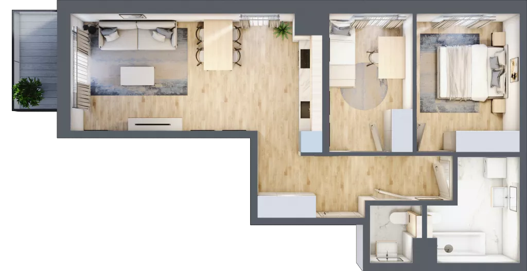 3 pokoje, mieszkanie 61,38 m², piętro 2, oferta nr A/102, Osiedle Myśliborska, Warszawa, Białołęka, Żerań, ul. Myśliborska / Ochorowicza