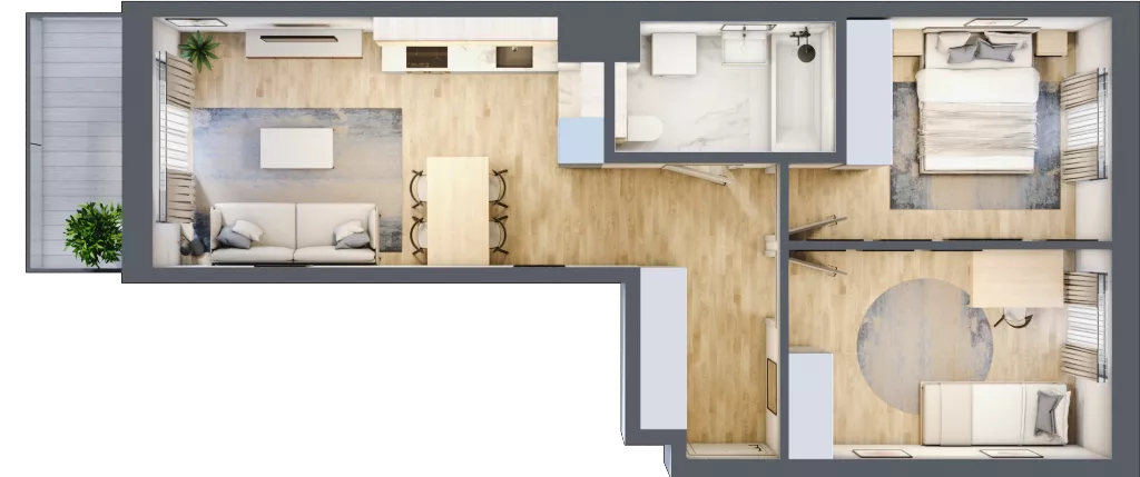 3 pokoje, mieszkanie 54,15 m², piętro 2, oferta nr B/11, Osiedle Myśliborska, Warszawa, Białołęka, Żerań, ul. Myśliborska / Ochorowicza