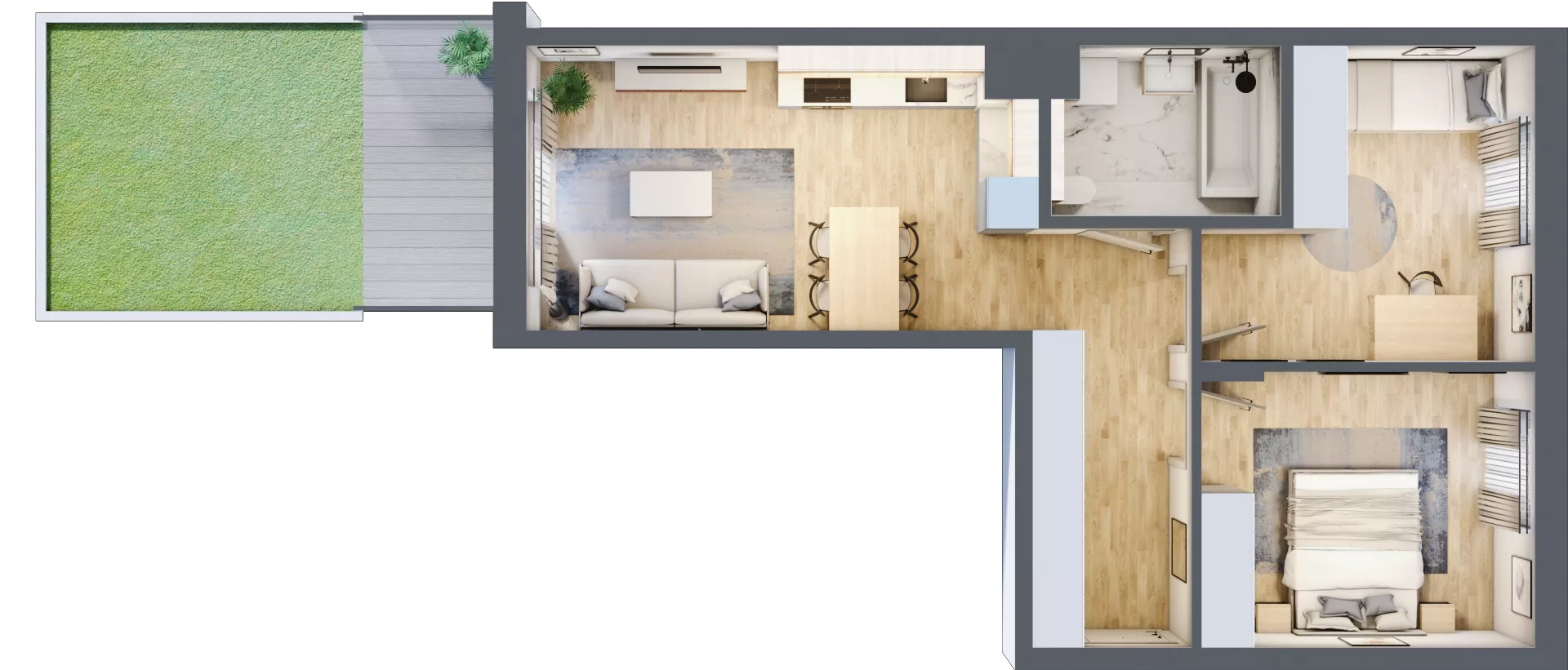 3 pokoje, mieszkanie 57,46 m², parter, oferta nr B/81, Osiedle Myśliborska, Warszawa, Białołęka, Żerań, ul. Myśliborska / Ochorowicza