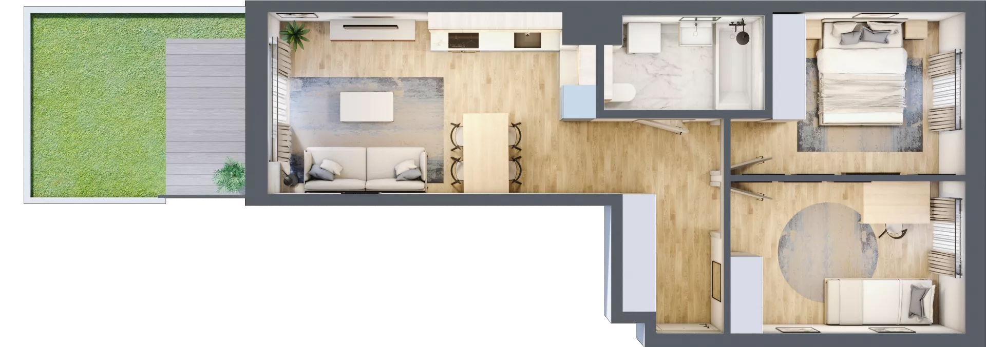 3 pokoje, mieszkanie 54,14 m², parter, oferta nr B/3, Osiedle Myśliborska, Warszawa, Białołęka, Żerań, ul. Myśliborska / Ochorowicza