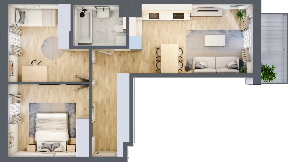 3 pokoje, mieszkanie 58,68 m², piętro 3, oferta nr B/75, Osiedle Myśliborska, Warszawa, Białołęka, Żerań, ul. Myśliborska / Ochorowicza