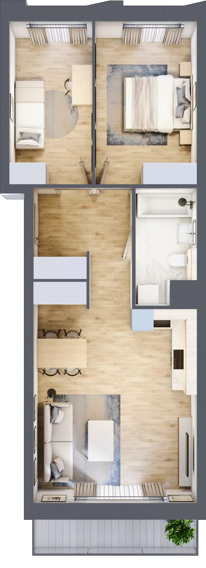 3 pokoje, mieszkanie 61,67 m², piętro 1, oferta nr A/71, Osiedle przy Wielickiej, Kraków, Bieżanów-Prokocim, ul. Marii Orwid / Wielicka