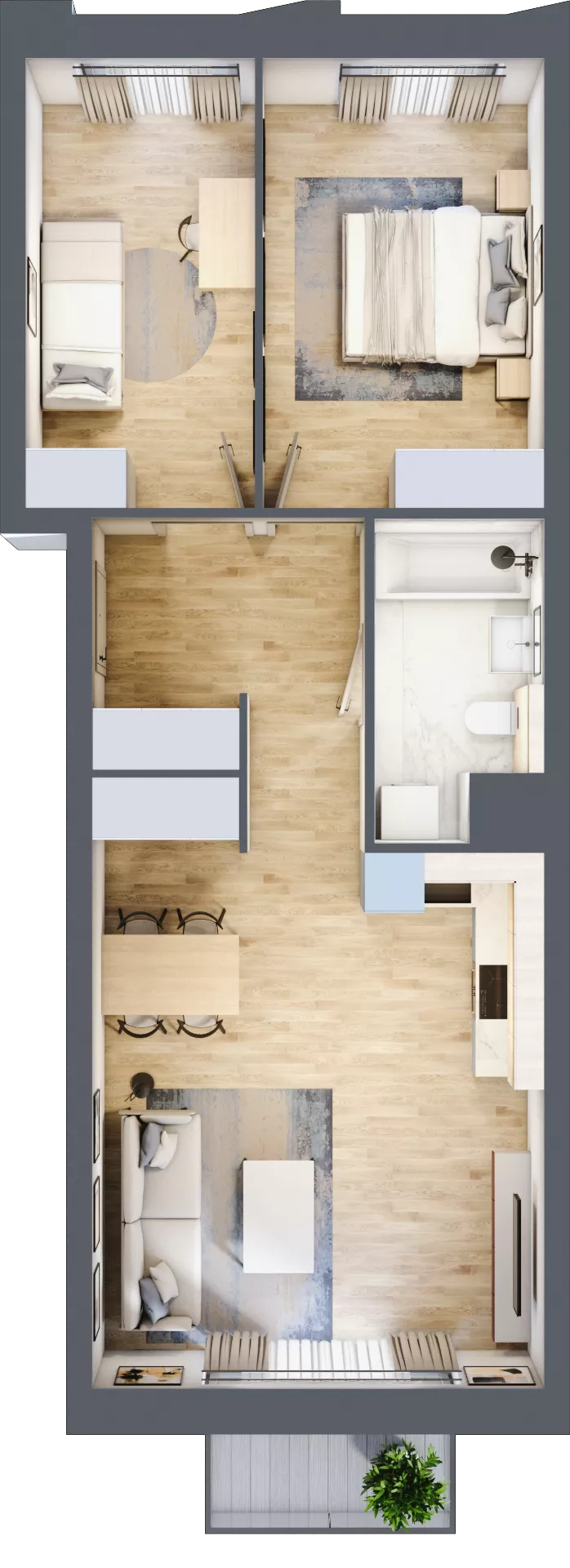 3 pokoje, mieszkanie 61,93 m², piętro 2, oferta nr A/75, Osiedle przy Wielickiej, Kraków, Bieżanów-Prokocim, ul. Marii Orwid / Wielicka