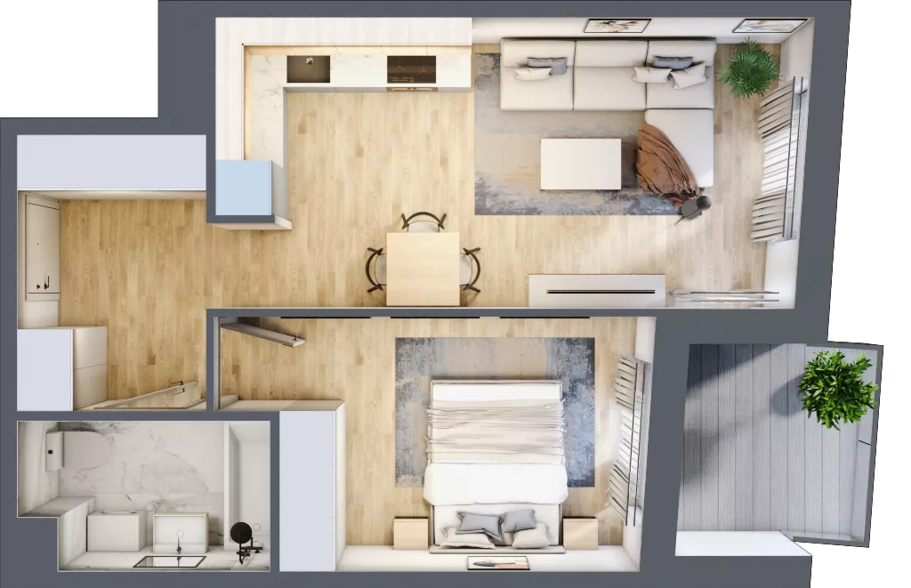 2 pokoje, mieszkanie 42,93 m², piętro 4, oferta nr A/87, Osiedle Międzyleska 3, Wrocław, Tarnogaj, Krzyki, ul. Międzyleska