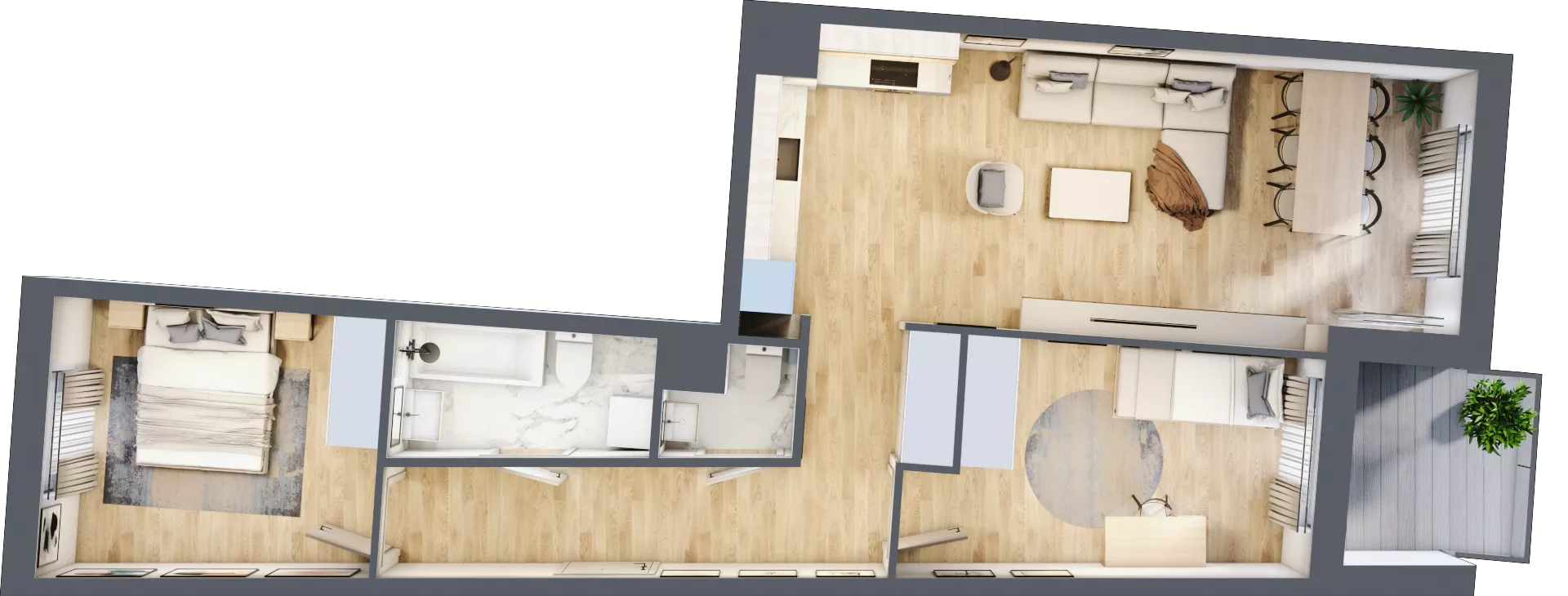 3 pokoje, mieszkanie 66,96 m², piętro 5, oferta nr A/92, Osiedle Międzyleska 3, Wrocław, Tarnogaj, Krzyki, ul. Międzyleska