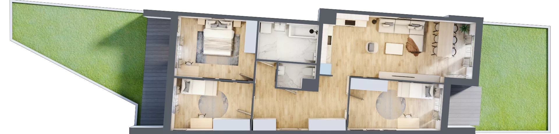 4 pokoje, mieszkanie 88,88 m², parter, oferta nr A/65, Osiedle Międzyleska 3, Wrocław, Tarnogaj, Krzyki, ul. Międzyleska