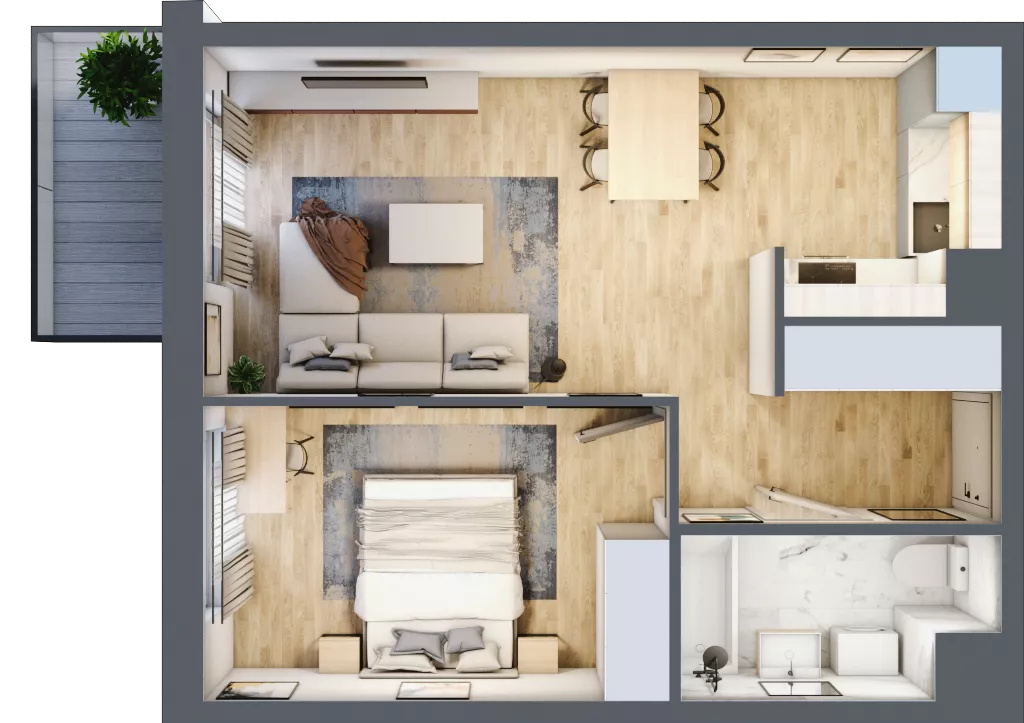 2 pokoje, mieszkanie 43,27 m², piętro 1, oferta nr A/10, Osiedle Międzyleska 3, Wrocław, Tarnogaj, Krzyki, ul. Międzyleska