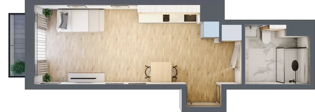 1 pokój, mieszkanie 30,07 m², piętro 1, oferta nr A/23, Apartamenty Grzybowska 11, Warszawa, Śródmieście, Śródmieście Północne, ul. Grzybowska 11