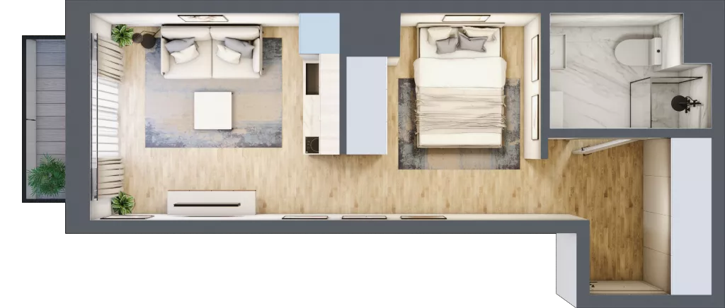 1 pokój, mieszkanie 28,53 m², piętro 1, oferta nr A/2, Apartamenty Grzybowska 11, Warszawa, Śródmieście, Śródmieście Północne, ul. Grzybowska 11
