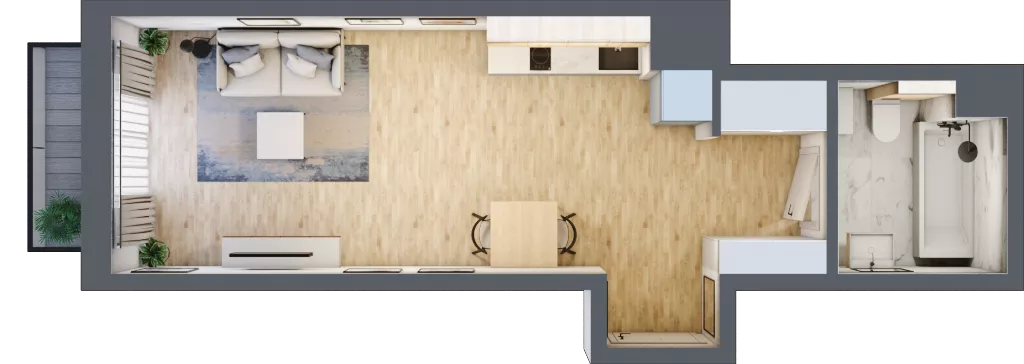 1 pokój, mieszkanie 30,19 m², piętro 2, oferta nr A/46, Apartamenty Grzybowska 11, Warszawa, Śródmieście, Śródmieście Północne, ul. Grzybowska 11