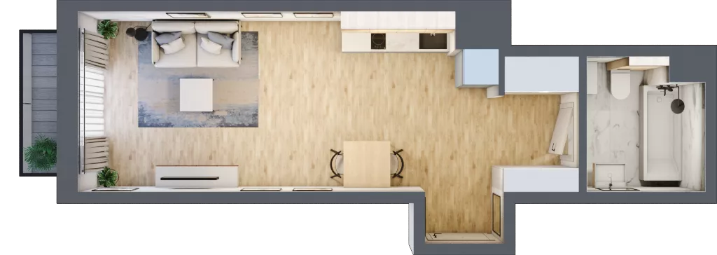 1 pokój, mieszkanie 30,37 m², piętro 4, oferta nr A/92, Apartamenty Grzybowska 11, Warszawa, Śródmieście, Śródmieście Północne, ul. Grzybowska 11