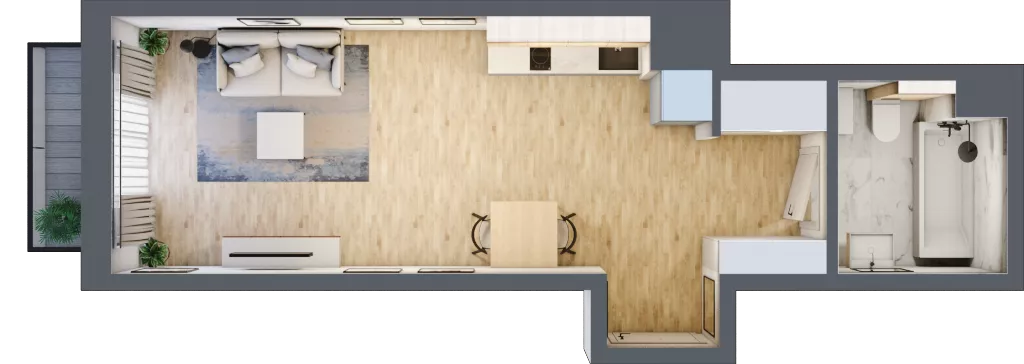 1 pokój, mieszkanie 30,19 m², piętro 3, oferta nr A/69, Apartamenty Grzybowska 11, Warszawa, Śródmieście, Śródmieście Północne, ul. Grzybowska 11