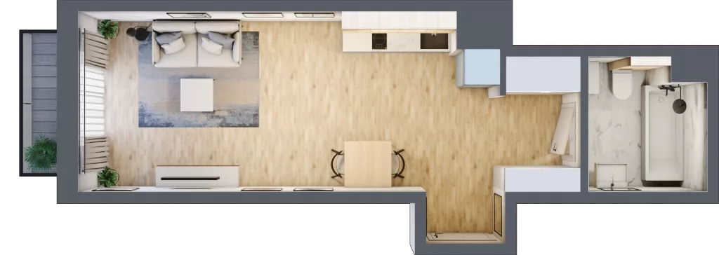 1 pokój, mieszkanie 30,37 m², piętro 6, oferta nr A/138, Apartamenty Grzybowska 11, Warszawa, Śródmieście, Śródmieście Północne, ul. Grzybowska 11