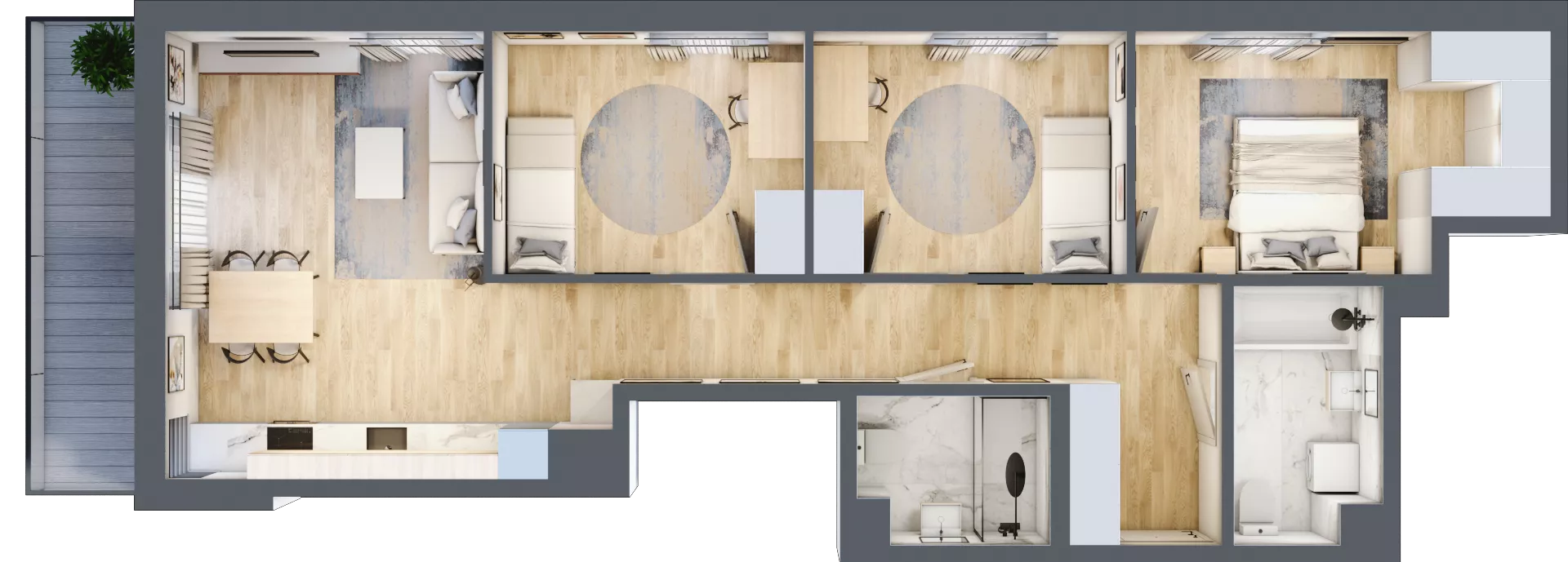 4 pokoje, mieszkanie 81,57 m², piętro 2, oferta nr B/84, Metro Zachód 8 bud. B i D, Warszawa, Bemowo, Chrzanów, ul. Szeligowska