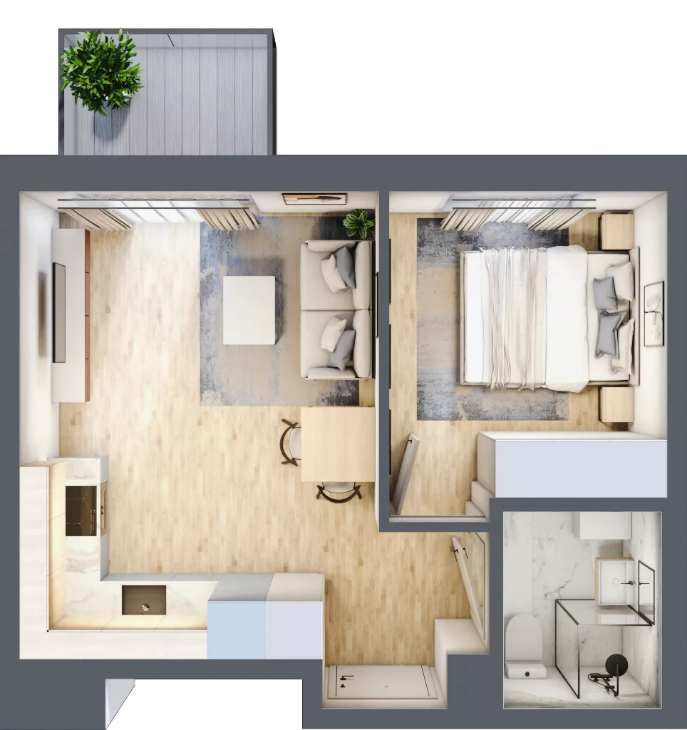 2 pokoje, mieszkanie 33,18 m², piętro 3, oferta nr B/29, Metro Zachód 8 bud. B i D, Warszawa, Bemowo, Chrzanów, ul. Szeligowska