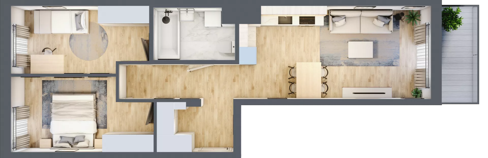 3 pokoje, mieszkanie 59,23 m², piętro 1, oferta nr B/75, Metro Zachód 8 bud. B i D, Warszawa, Bemowo, Chrzanów, ul. Szeligowska