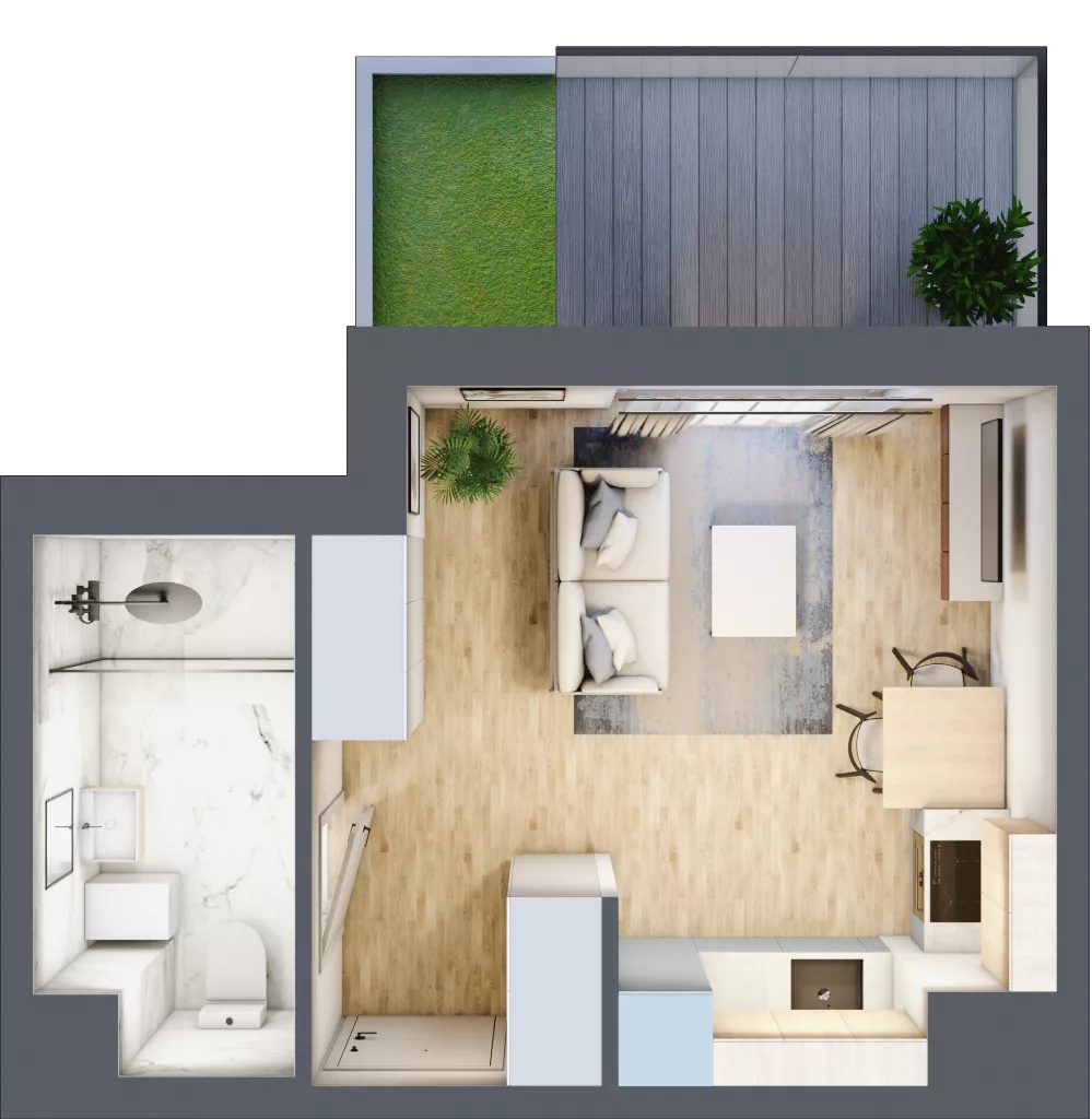 1 pokój, mieszkanie 25,30 m², parter, oferta nr B/4, Metro Zachód 8 bud. B i D, Warszawa, Bemowo, Chrzanów, ul. Szeligowska