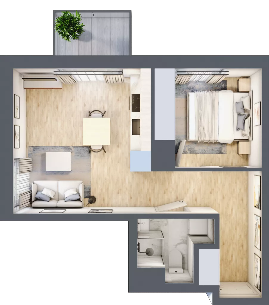 2 pokoje, mieszkanie 35,92 m², piętro 4, oferta nr B/66, Metro Zachód 8 bud. B i D, Warszawa, Bemowo, Chrzanów, ul. Szeligowska