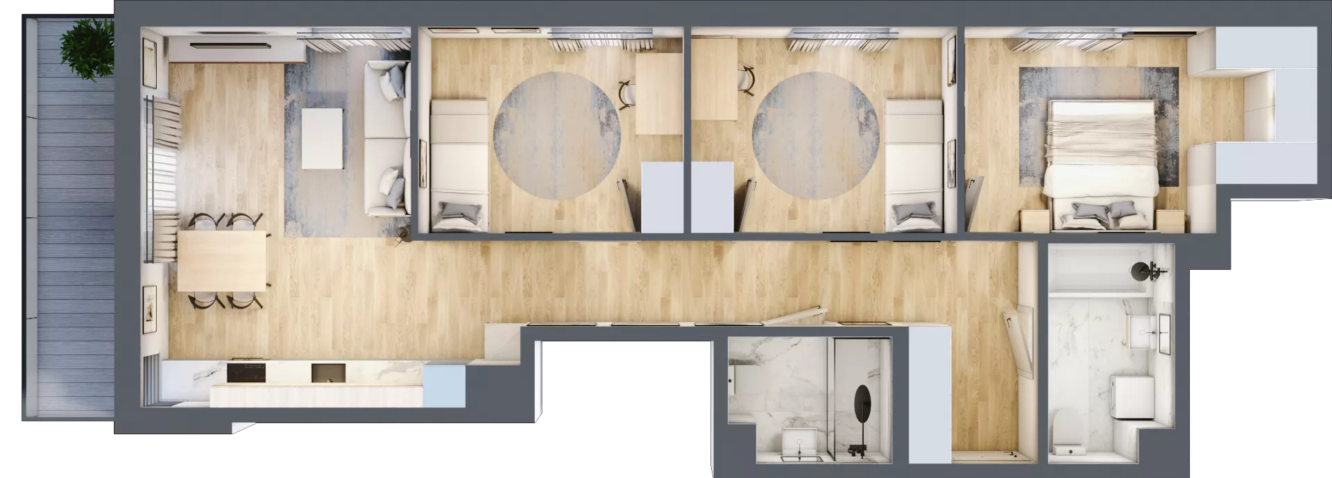 4 pokoje, mieszkanie 81,57 m², piętro 1, oferta nr B/79, Metro Zachód 8 bud. B i D, Warszawa, Bemowo, Chrzanów, ul. Szeligowska