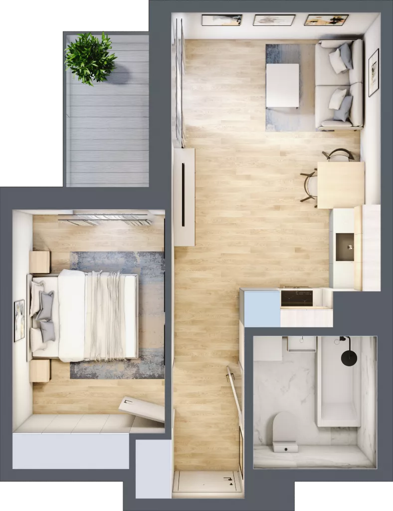 2 pokoje, mieszkanie 37,35 m², piętro 3, oferta nr B/26, Metro Zachód 8 bud. B i D, Warszawa, Bemowo, Chrzanów, ul. Szeligowska