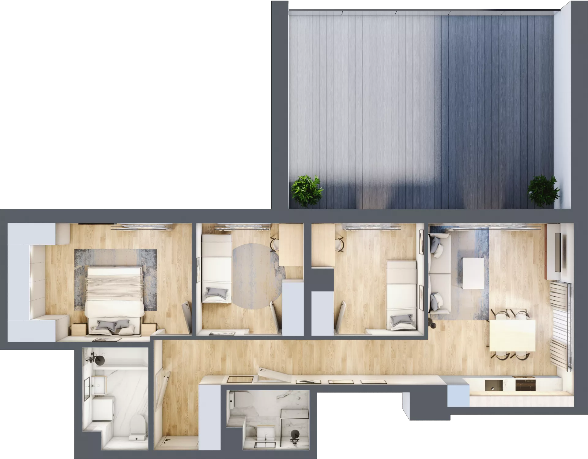 4 pokoje, mieszkanie 74,17 m², piętro 1, oferta nr B/46, Metro Zachód 8 bud. B i D, Warszawa, Bemowo, Chrzanów, ul. Szeligowska