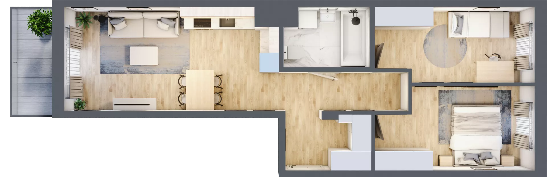 3 pokoje, mieszkanie 59,40 m², piętro 1, oferta nr B/51, Metro Zachód 8 bud. B i D, Warszawa, Bemowo, Chrzanów, ul. Szeligowska
