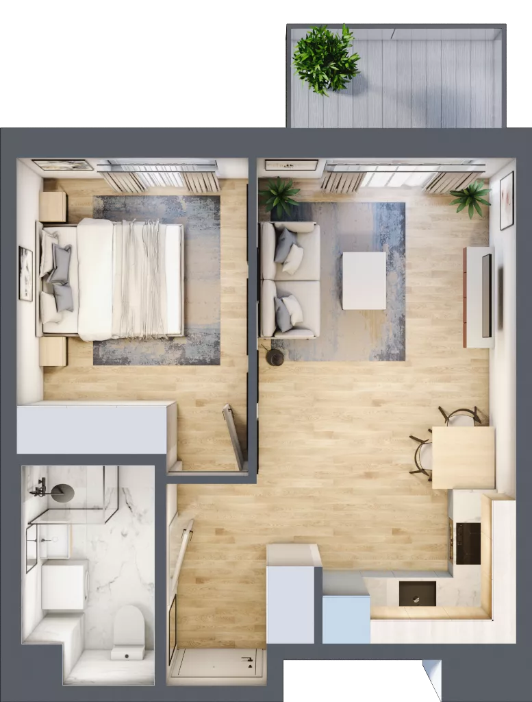 2 pokoje, mieszkanie 38,42 m², piętro 1, oferta nr B/49, Metro Zachód 8 bud. B i D, Warszawa, Bemowo, Chrzanów, ul. Szeligowska