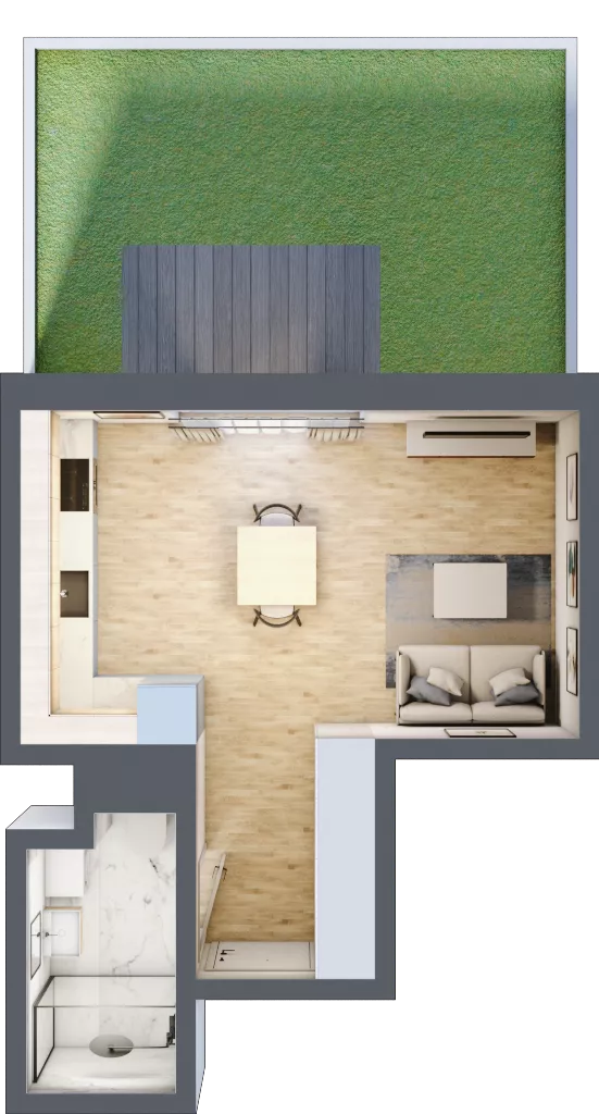 1 pokój, mieszkanie 27,45 m², parter, oferta nr B/41, Metro Zachód 8 bud. B i D, Warszawa, Bemowo, Chrzanów, ul. Szeligowska