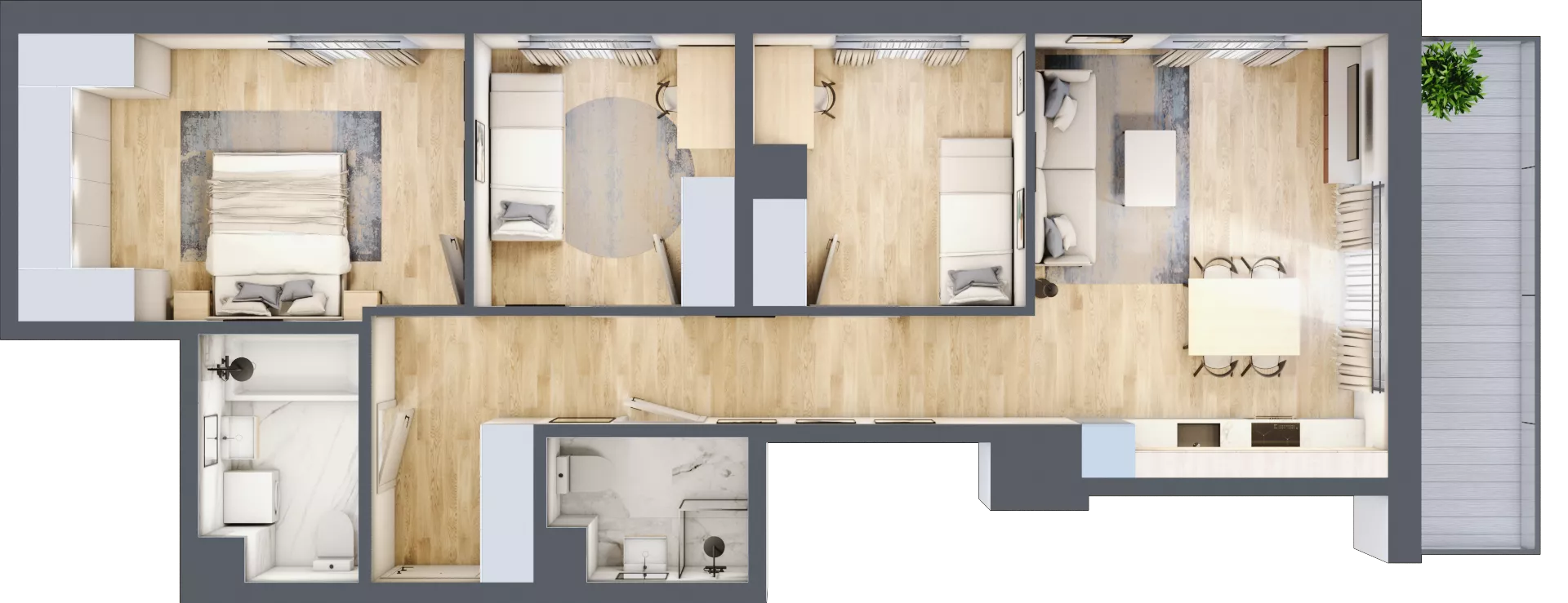 4 pokoje, mieszkanie 74,15 m², piętro 4, oferta nr B/64, Metro Zachód 8 bud. B i D, Warszawa, Bemowo, Chrzanów, ul. Szeligowska