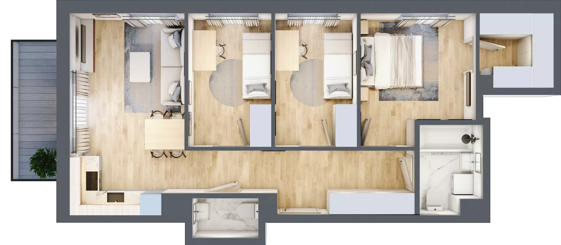 4 pokoje, mieszkanie 68,84 m², piętro 1, oferta nr B/15, Metro Zachód 8 bud. B i D, Warszawa, Bemowo, Chrzanów, ul. Szeligowska
