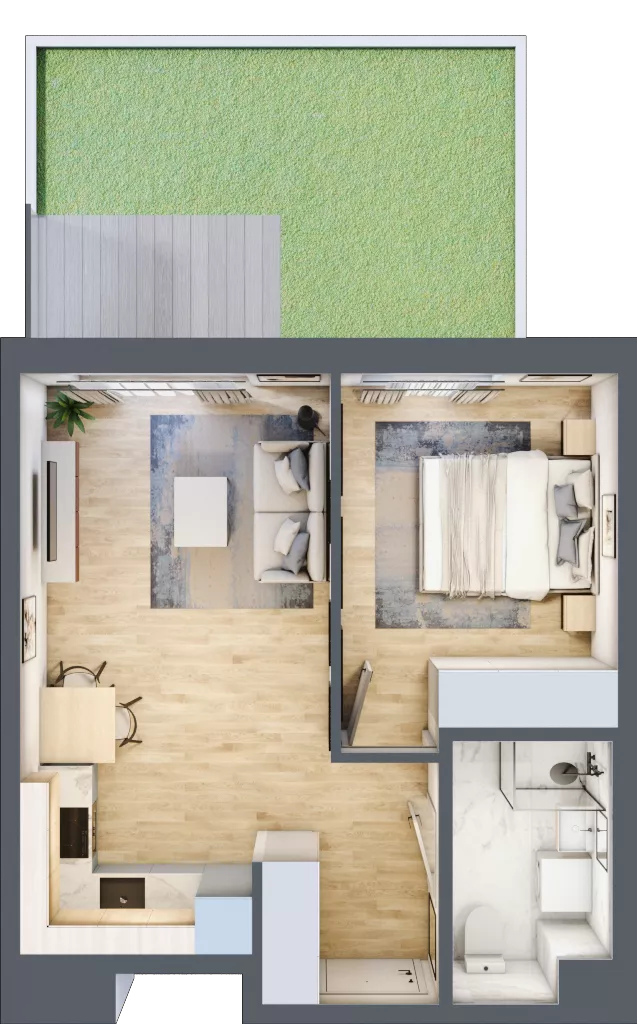 2 pokoje, mieszkanie 38,75 m², parter, oferta nr B/44, Metro Zachód 8 bud. B i D, Warszawa, Bemowo, Chrzanów, ul. Szeligowska