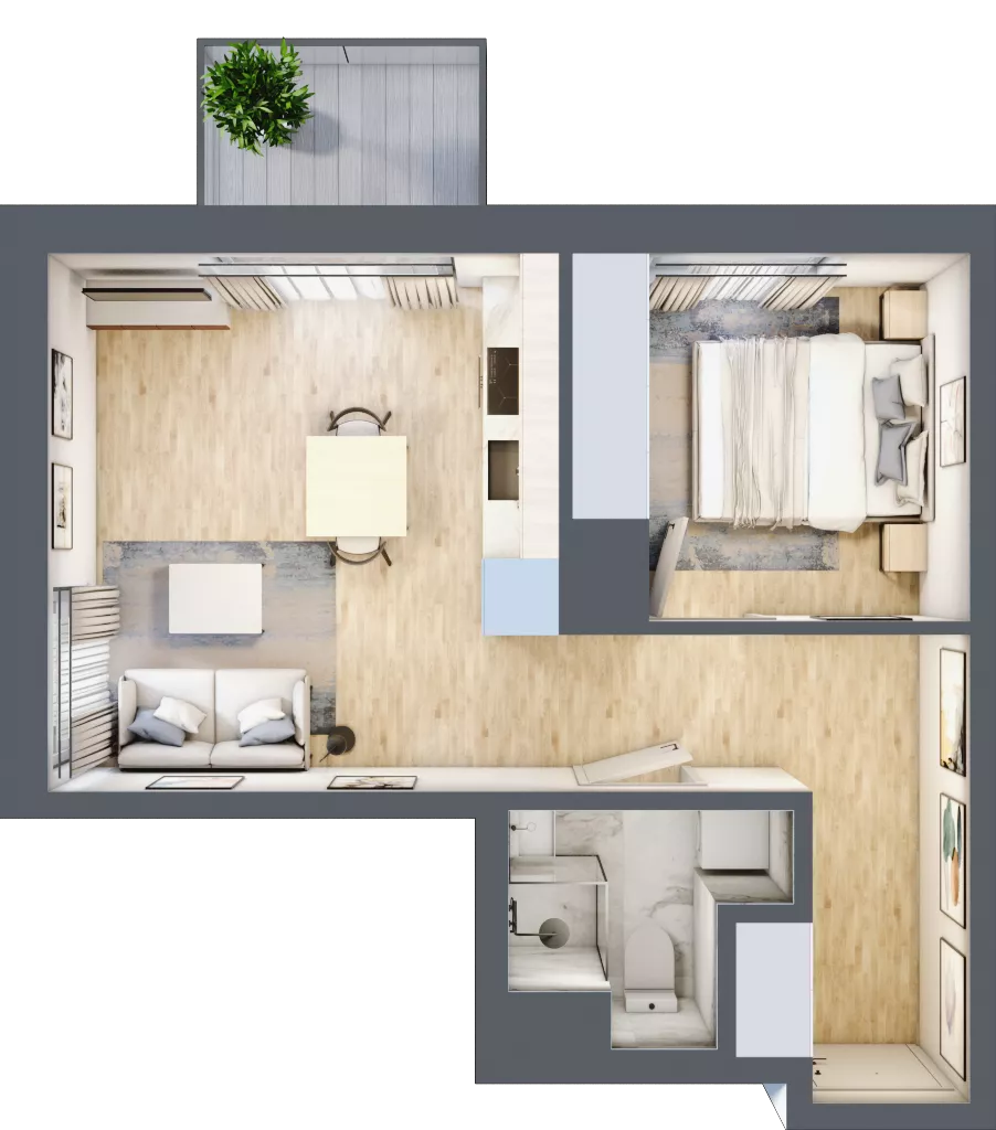 2 pokoje, mieszkanie 35,89 m², piętro 1, oferta nr B/48, Metro Zachód 8 bud. B i D, Warszawa, Bemowo, Chrzanów, ul. Szeligowska