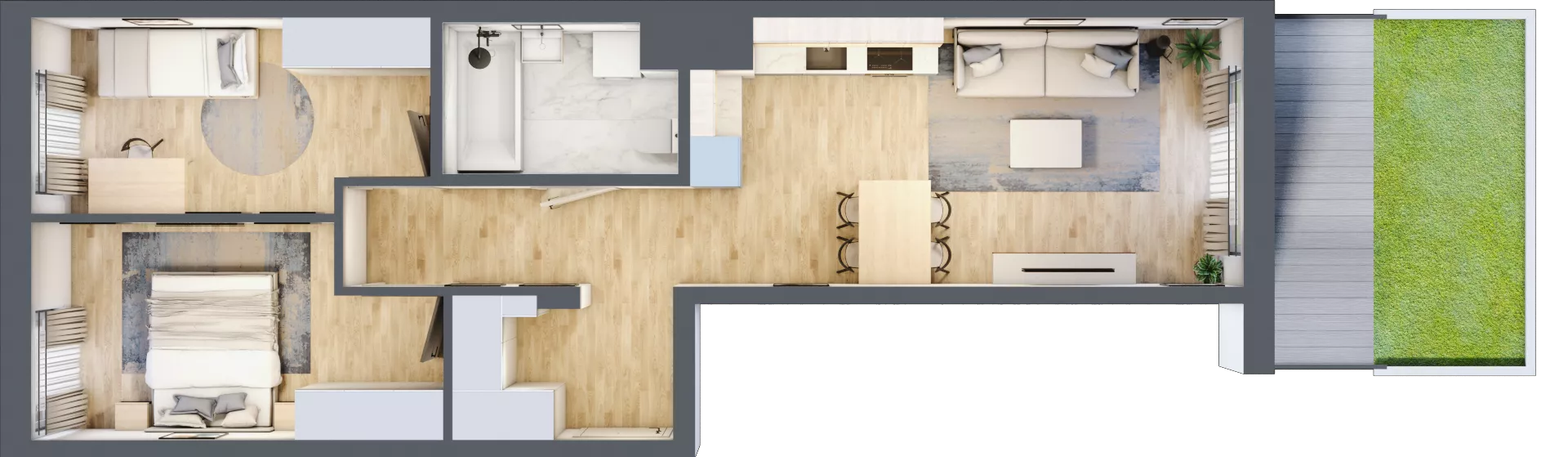 3 pokoje, mieszkanie 59,22 m², parter, oferta nr B/70, Metro Zachód 8 bud. B i D, Warszawa, Bemowo, Chrzanów, ul. Szeligowska