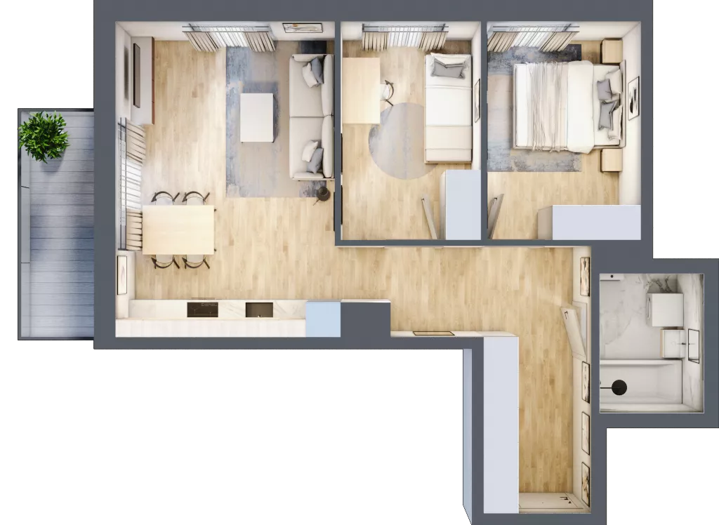 3 pokoje, mieszkanie 56,20 m², piętro 4, oferta nr B/93, Metro Zachód 8 bud. B i D, Warszawa, Bemowo, Chrzanów, ul. Szeligowska