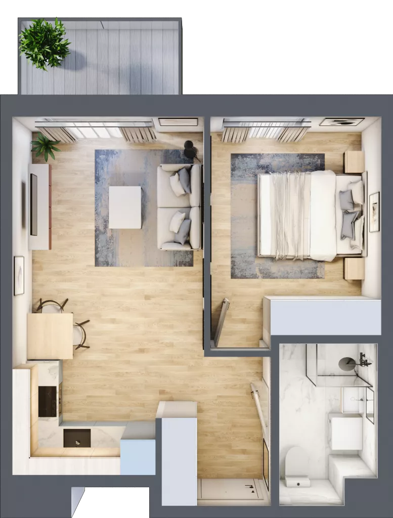 2 pokoje, mieszkanie 38,75 m², piętro 4, oferta nr B/68, Metro Zachód 8 bud. B i D, Warszawa, Bemowo, Chrzanów, ul. Szeligowska
