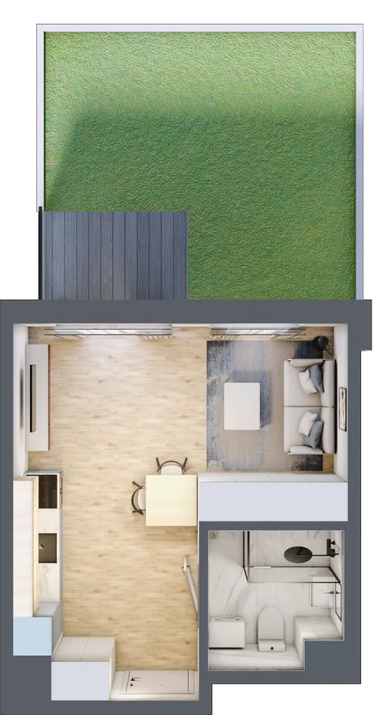 1 pokój, mieszkanie 28,50 m², parter, oferta nr D/86, Metro Zachód 8 bud. B i D, Warszawa, Bemowo, Chrzanów, ul. Szeligowska