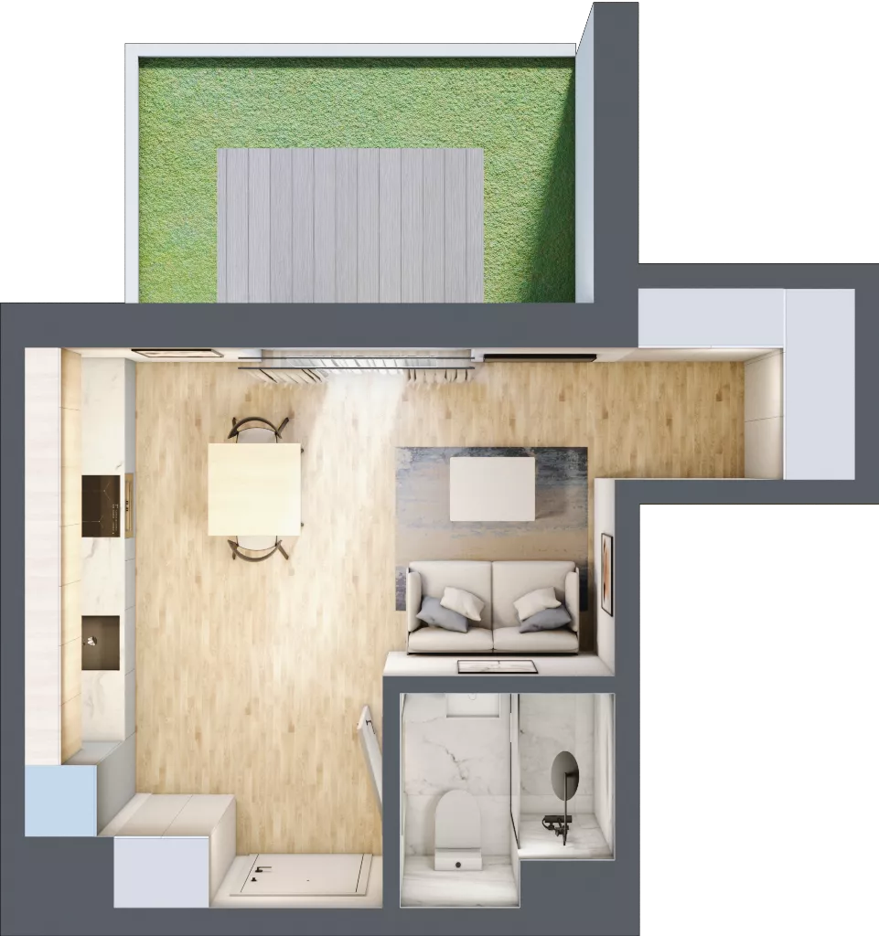 1 pokój, mieszkanie 25,27 m², parter, oferta nr D/80, Metro Zachód 8 bud. B i D, Warszawa, Bemowo, Chrzanów, ul. Szeligowska