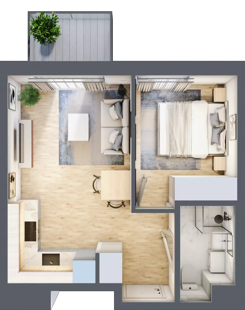 2 pokoje, mieszkanie 33,20 m², piętro 4, oferta nr D/74, Metro Zachód 8 bud. B i D, Warszawa, Bemowo, Chrzanów, ul. Szeligowska
