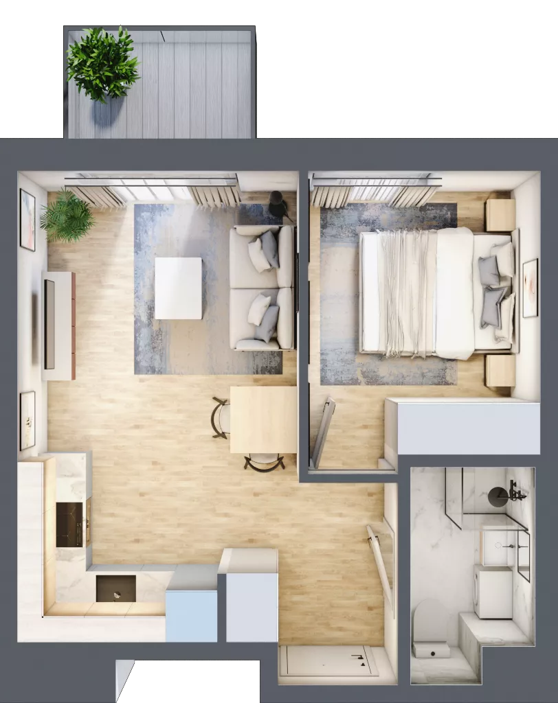 2 pokoje, mieszkanie 33,20 m², piętro 3, oferta nr D/65, Metro Zachód 8 bud. B i D, Warszawa, Bemowo, Chrzanów, ul. Szeligowska