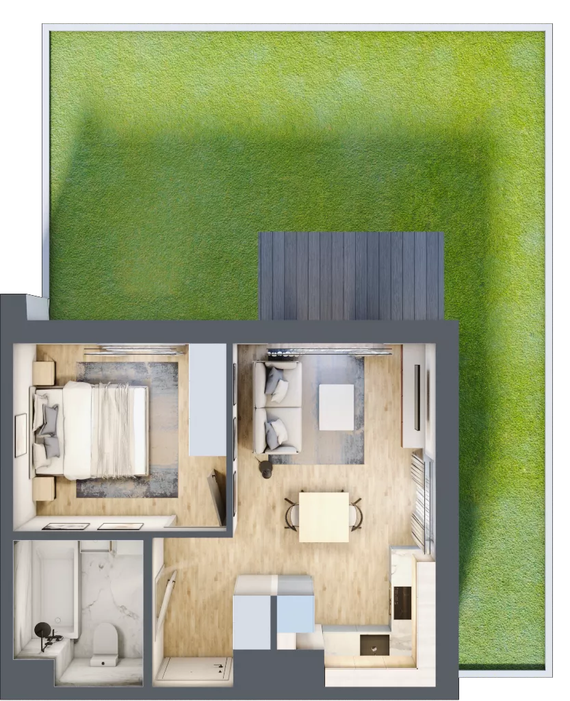2 pokoje, mieszkanie 35,24 m², parter, oferta nr D/87, Metro Zachód 8 bud. B i D, Warszawa, Bemowo, Chrzanów, ul. Szeligowska