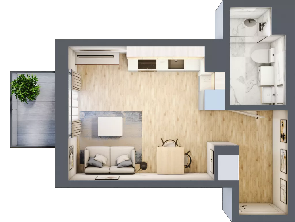 1 pokój, mieszkanie 26,48 m², piętro 4, oferta nr D/113, Metro Zachód 8 bud. B i D, Warszawa, Bemowo, Chrzanów, ul. Szeligowska