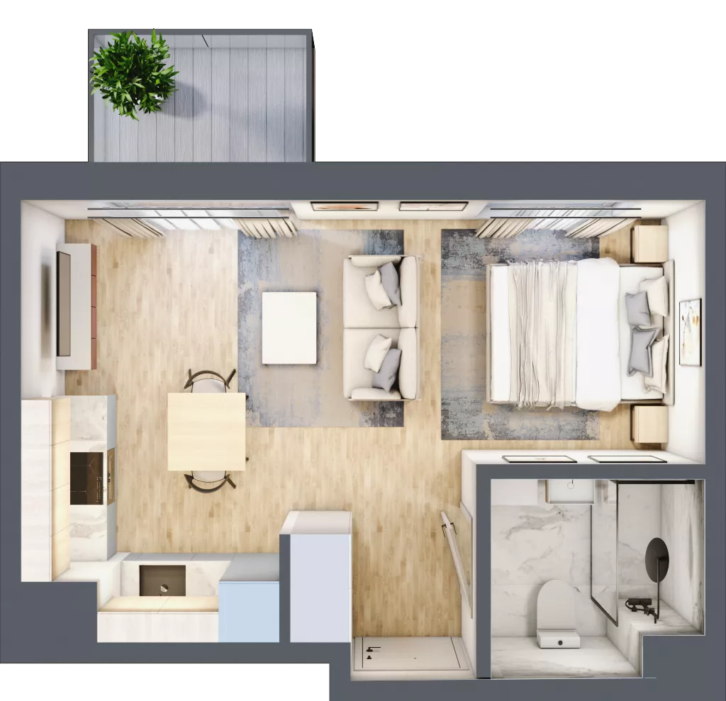 1 pokój, mieszkanie 29,45 m², piętro 4, oferta nr D/79, Metro Zachód 8 bud. B i D, Warszawa, Bemowo, Chrzanów, ul. Szeligowska