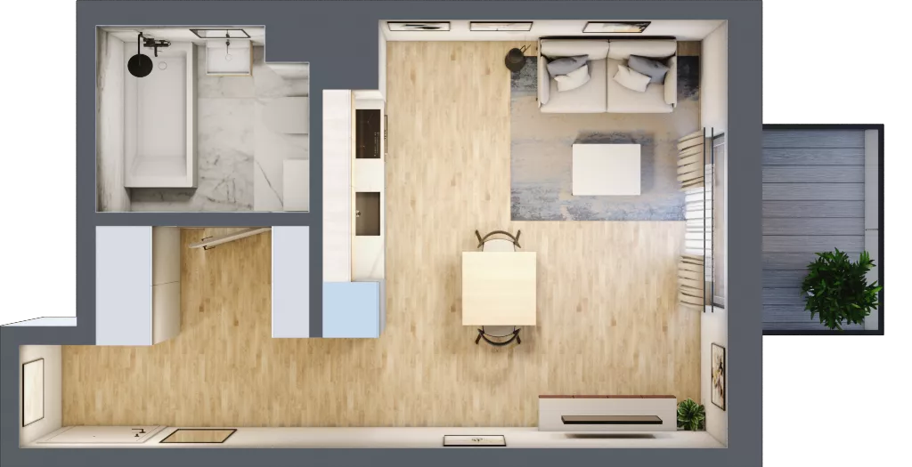 1 pokój, mieszkanie 30,55 m², piętro 3, oferta nr D/64, Metro Zachód 8 bud. B i D, Warszawa, Bemowo, Chrzanów, ul. Szeligowska
