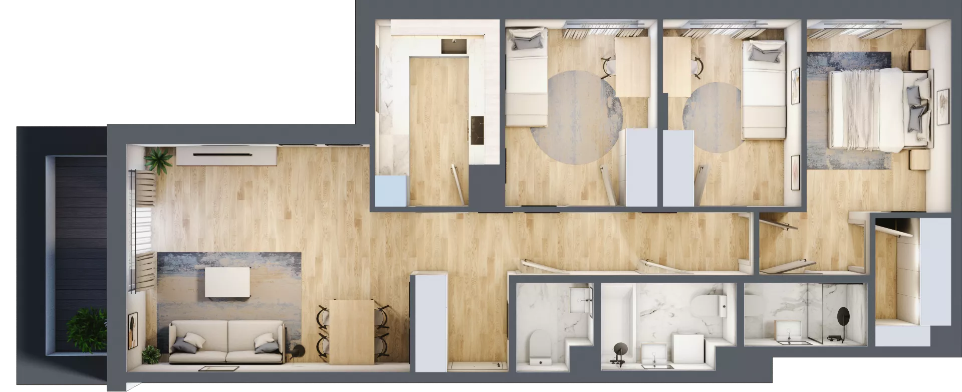 4 pokoje, mieszkanie 89,82 m², piętro 1, oferta nr D/50, Metro Zachód 8 bud. B i D, Warszawa, Bemowo, Chrzanów, ul. Szeligowska